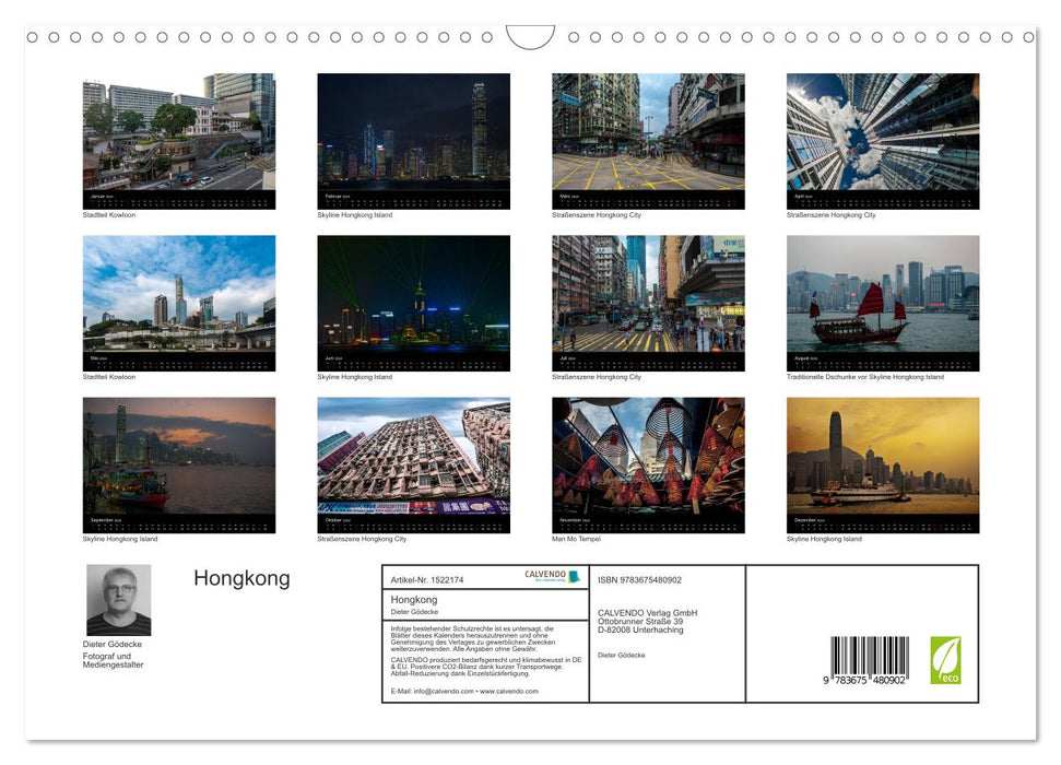 Hong Kong (calendrier mural CALVENDO 2024) 