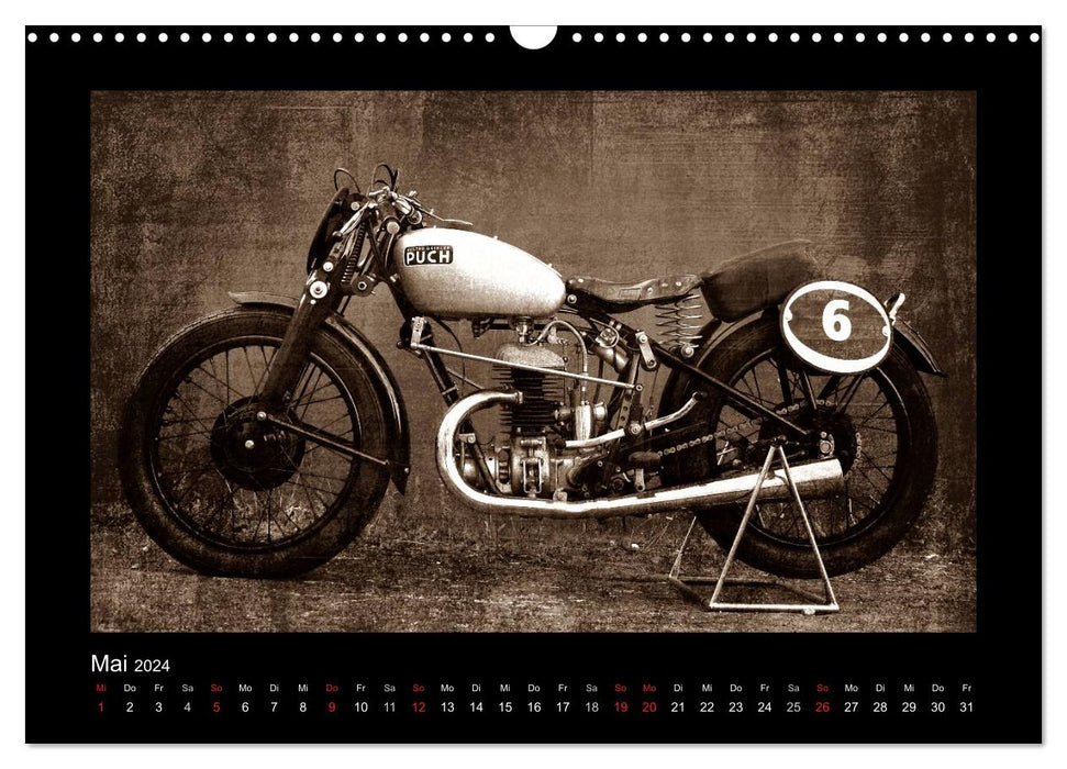 Moto vintage (calendrier mural CALVENDO 2024) 