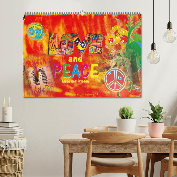 Love and Peace Liebe und Frieden (CALVENDO Wandkalender 2024)
