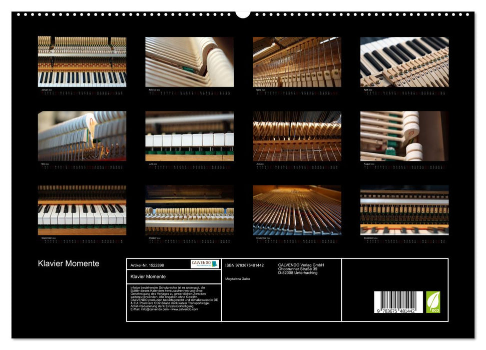 Klavier Momente (CALVENDO Premium Wandkalender 2024)