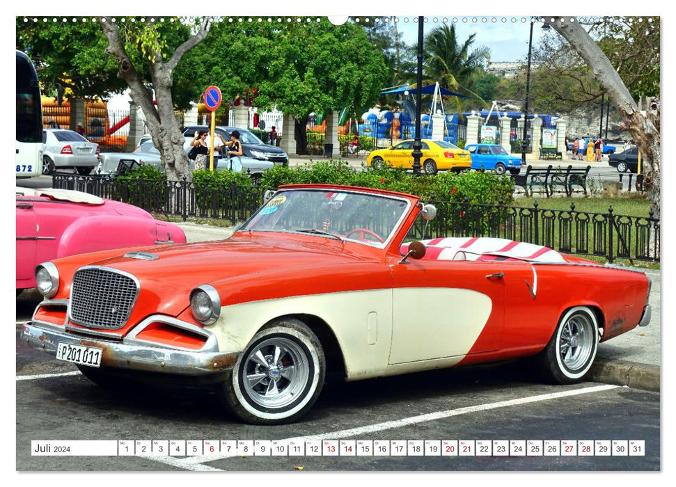 Oldtimer Raritäten - Studebaker Hawk und Lark in Kuba (CALVENDO Premium Wandkalender 2024)