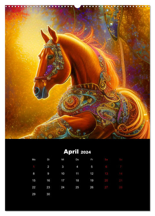 Pferde im goldenen Kleid (CALVENDO Wandkalender 2024)