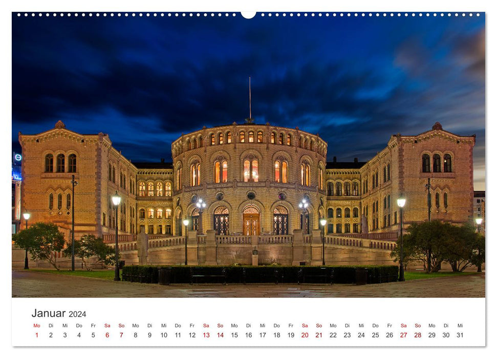 Ein Rundgang in Oslo (CALVENDO Premium Wandkalender 2024)