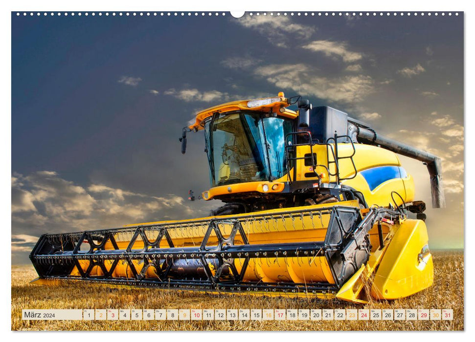 Combine harvester - autonomously on the move (CALVENDO wall calendar 2024) 