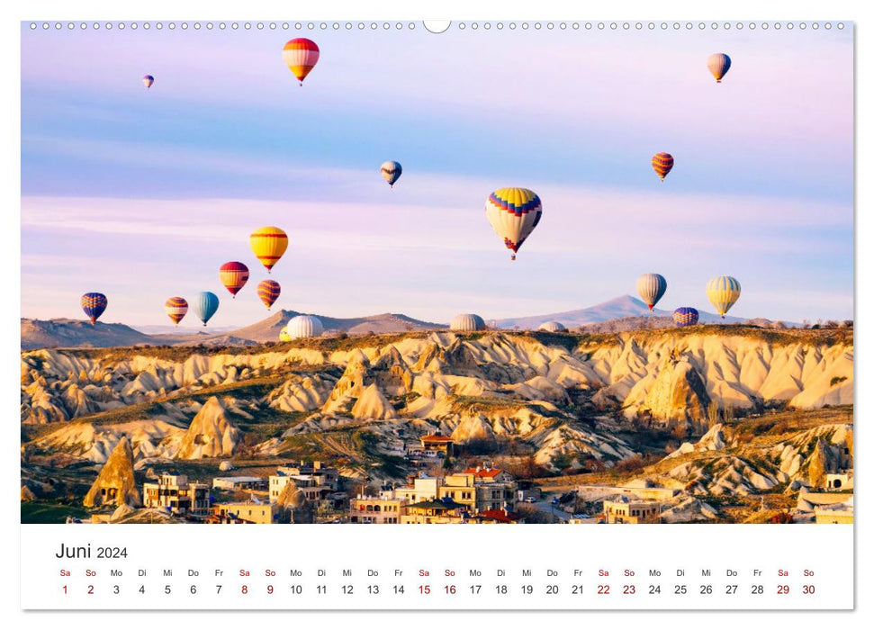 Colorful hot air balloons (CALVENDO wall calendar 2024) 