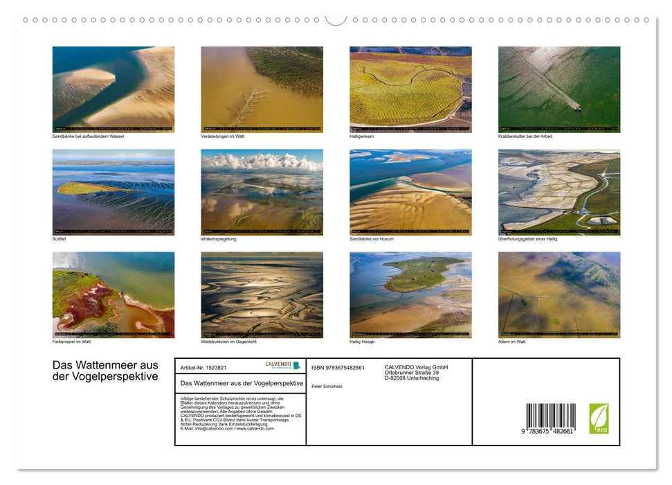 La mer des Wadden vue à vol d'oiseau (Calvendo Premium Wall Calendar 2024) 