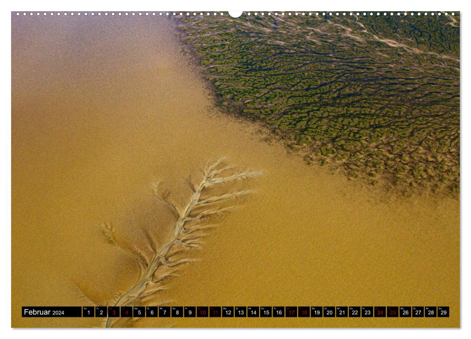 Das Wattenmeer aus der Vogelperspektive (CALVENDO Premium Wandkalender 2024)