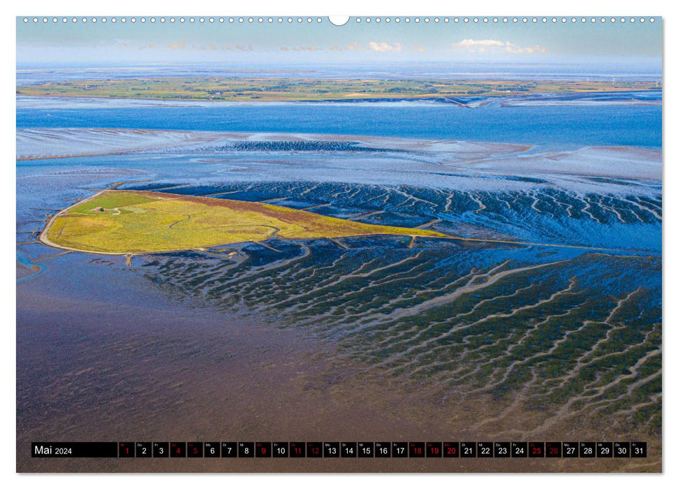 The Wadden Sea from a bird's eye view (CALVENDO Premium Wall Calendar 2024) 
