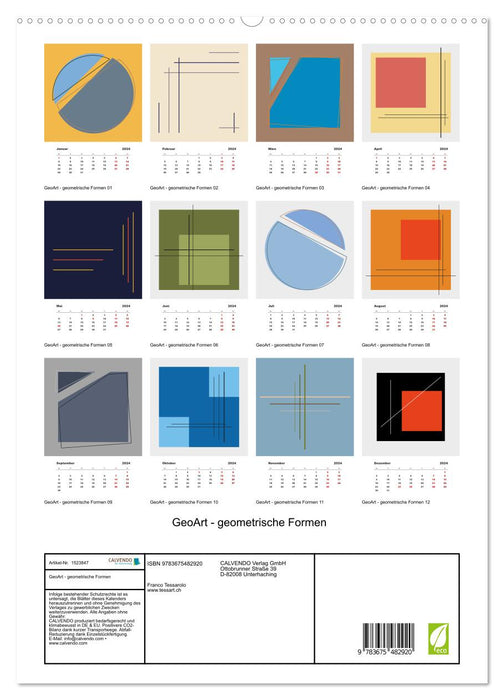 GeoArt - geometrische Formen (CALVENDO Premium Wandkalender 2024)