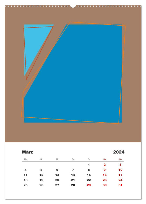 GeoArt - formes géométriques (Calendrier mural CALVENDO Premium 2024) 