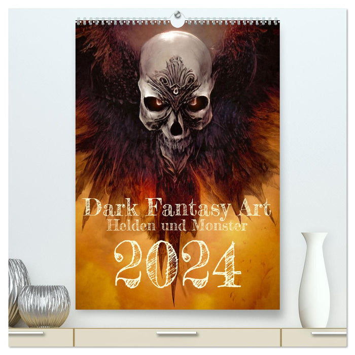 Dark Fantasy Art - Heroes and Monsters (CALVENDO Premium Wall Calendar 2024) 