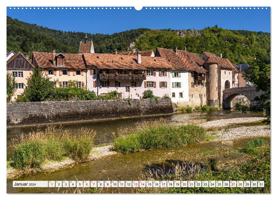 Schweiz - Saint-Ursanne (CALVENDO Premium Wandkalender 2024)