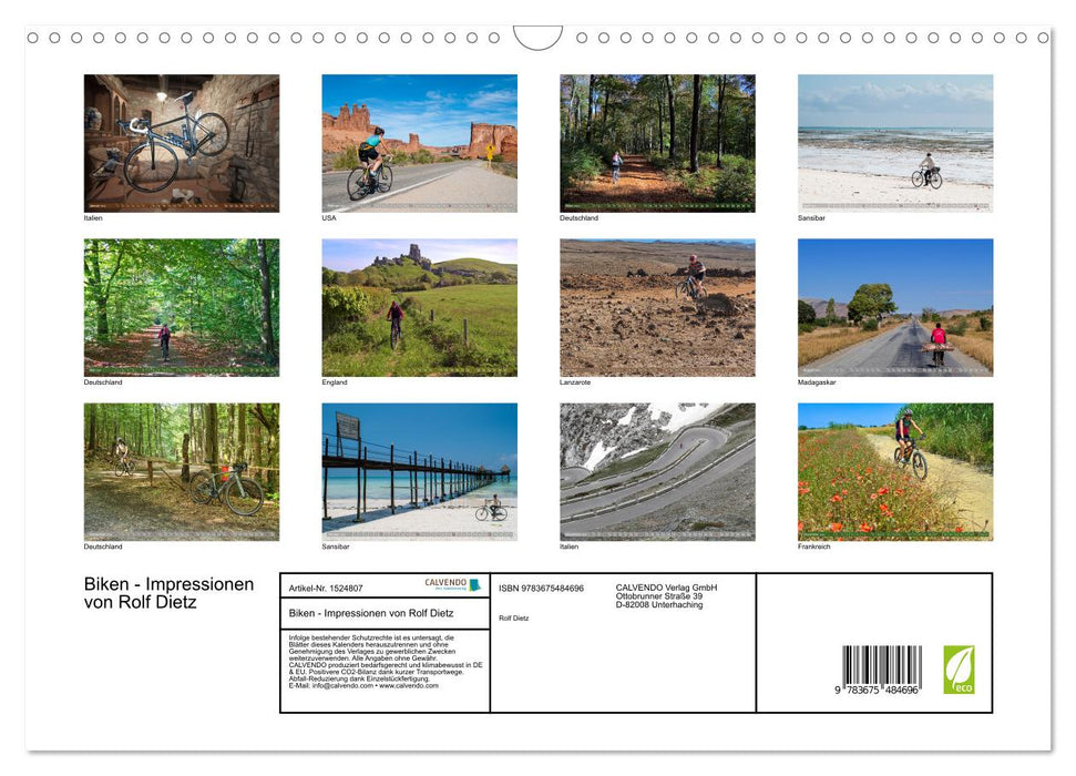 Biken - Impressionen von Rolf Dietz (CALVENDO Wandkalender 2024)