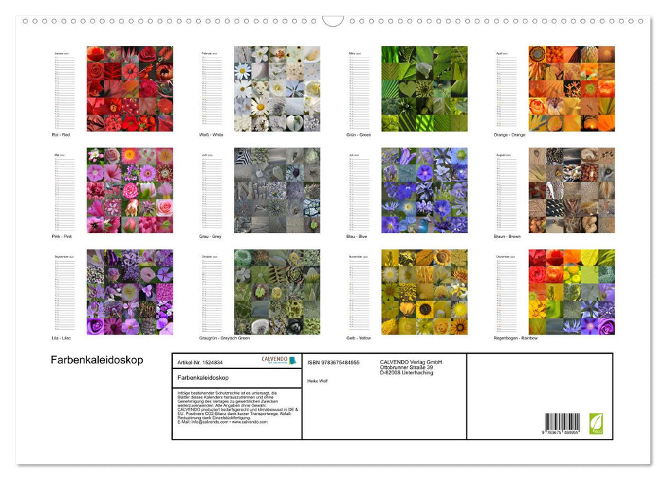 Farbenkaleidoskop (CALVENDO Wandkalender 2024)