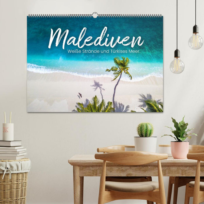 Malediven - Weiße Strände und Türkises Meer. (CALVENDO Wandkalender 2024)