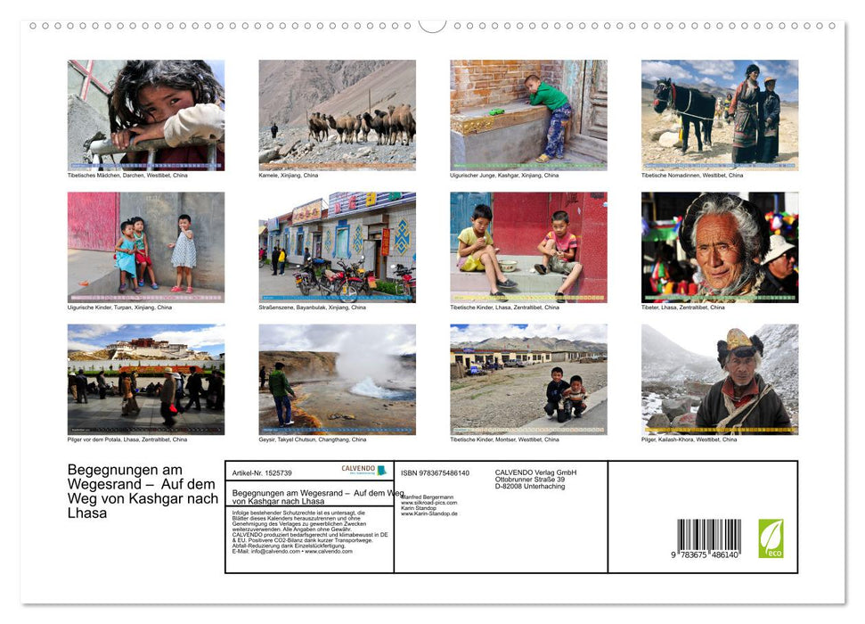 Begegnungen am Wegesrand – Auf dem Weg von Kashgar nach Lhasa (CALVENDO Premium Wandkalender 2024)