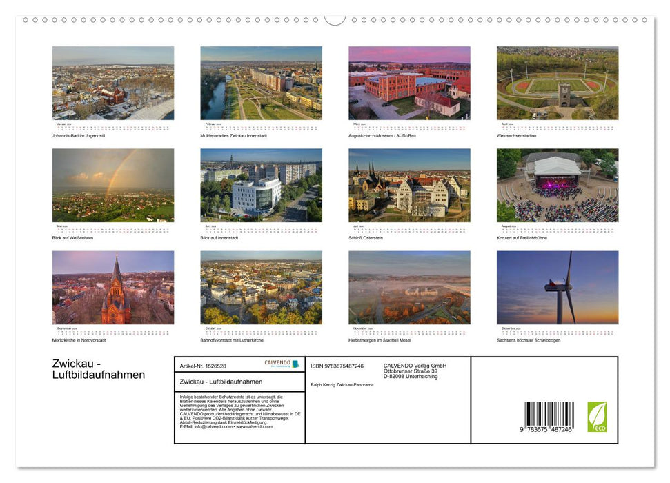 Zwickau - Luftaufnahmen (CALVENDO Premium Wandkalender 2024)
