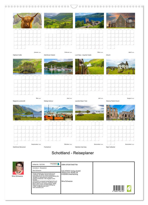 Schottland - Reiseplaner (CALVENDO Wandkalender 2024)