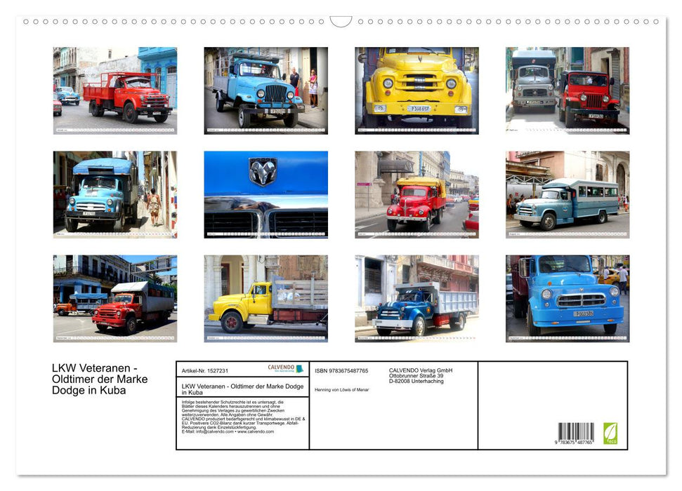 LKW Veteranen - Oldtimer der Marke Dodge in Kuba (CALVENDO Wandkalender 2024)