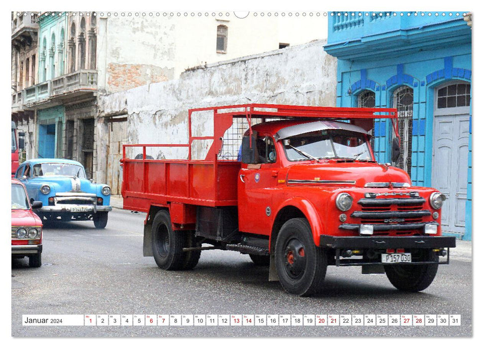 LKW Veteranen - Oldtimer der Marke Dodge in Kuba (CALVENDO Wandkalender 2024)