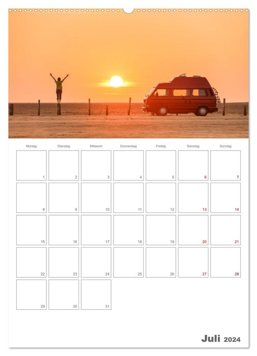 Agenda annuel Vanlife (calendrier mural CALVENDO Premium 2024) 