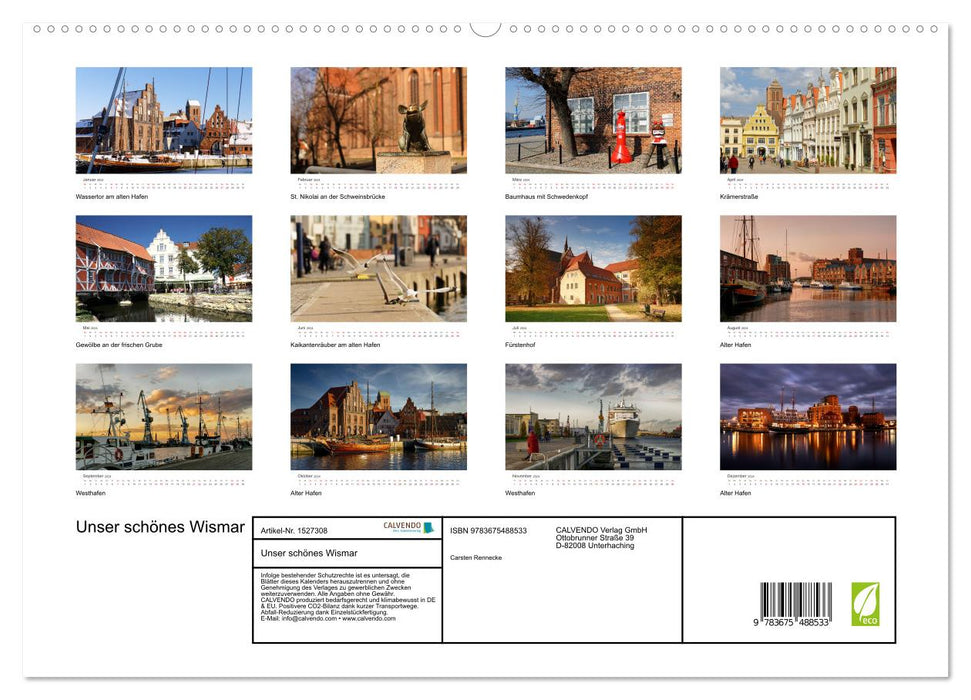 Unser schönes Wismar (CALVENDO Premium Wandkalender 2024)