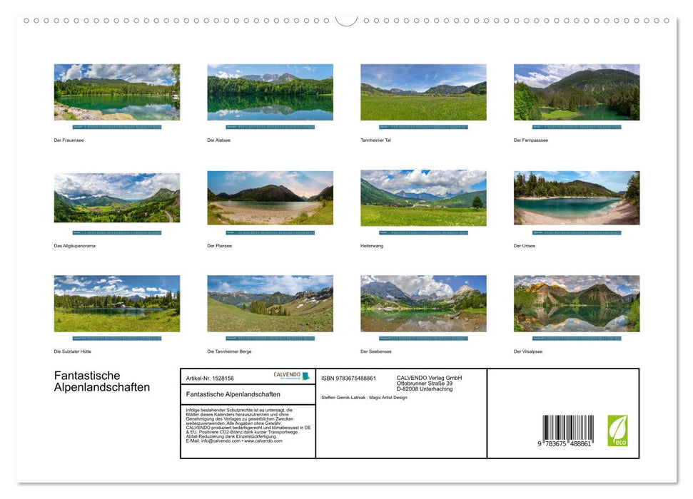 Fantastic Alpine landscapes (CALVENDO Premium Wall Calendar 2024) 