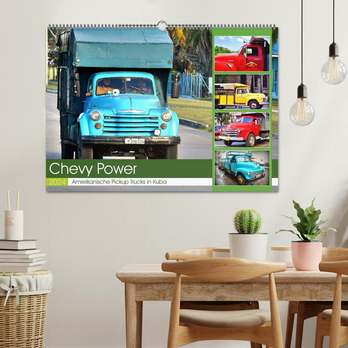 CHEVY POWER - Amerikanische Pickup Trucks in Kuba (CALVENDO Wandkalender 2024)