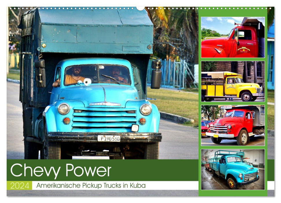 CHEVY POWER - Amerikanische Pickup Trucks in Kuba (CALVENDO Wandkalender 2024)