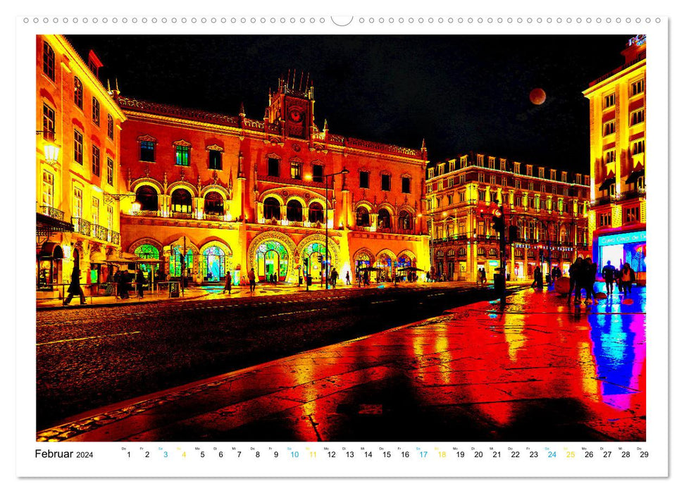 Lissabon One Day (CALVENDO Premium Wandkalender 2024)
