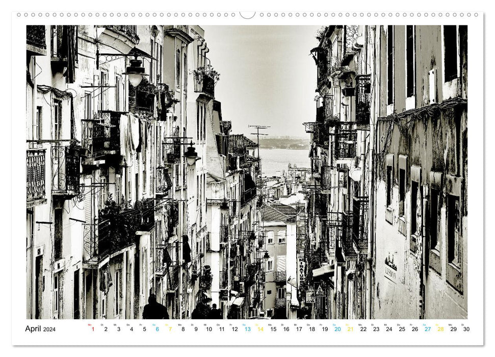 Lissabon One Day (CALVENDO Premium Wandkalender 2024)