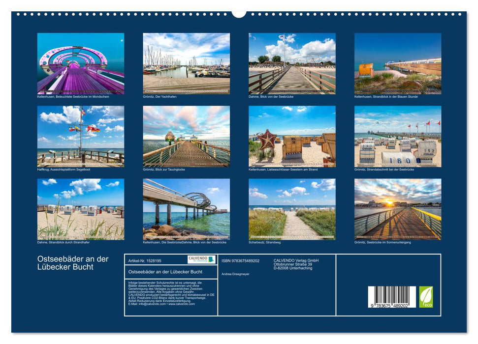 Stations balnéaires de la mer Baltique dans la baie de Lübeck (Calendrier mural CALVENDO Premium 2024) 