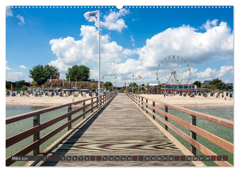 Stations balnéaires de la mer Baltique dans la baie de Lübeck (Calendrier mural CALVENDO Premium 2024) 