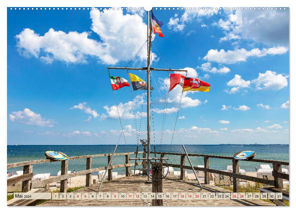 Stations balnéaires de la mer Baltique dans la baie de Lübeck (Calendrier mural CALVENDO Premium 2024) 