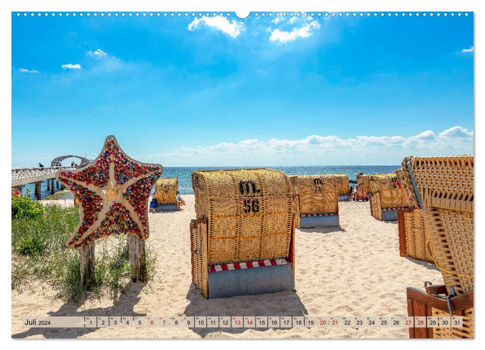 Stations balnéaires de la mer Baltique dans la baie de Lübeck (Calendrier mural CALVENDO Premium 2024) 