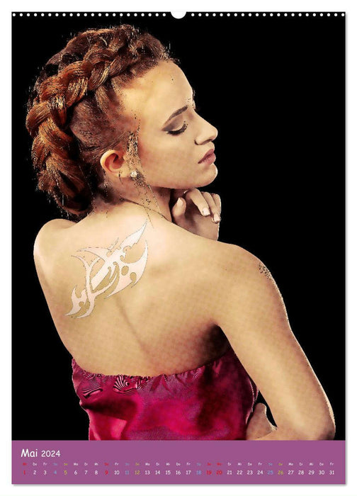 Tattoo Girls - Artwork (CALVENDO Premium Wandkalender 2024)