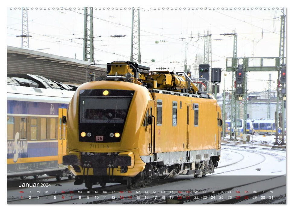 Electric locomotives - train impressions (CALVENDO Premium wall calendar 2024) 