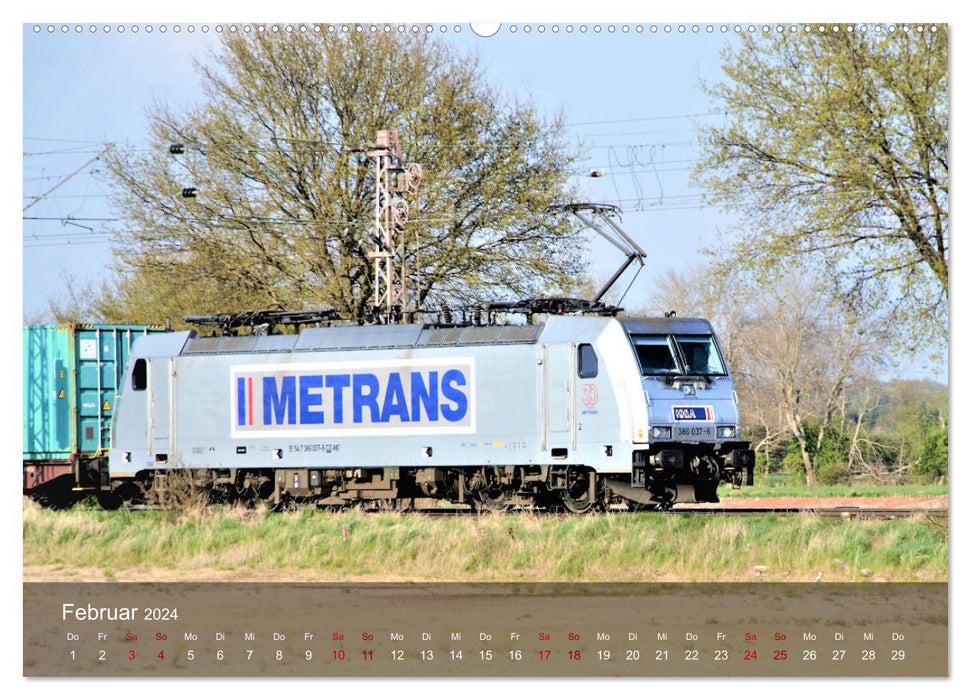 Electric locomotives - train impressions (CALVENDO Premium wall calendar 2024) 