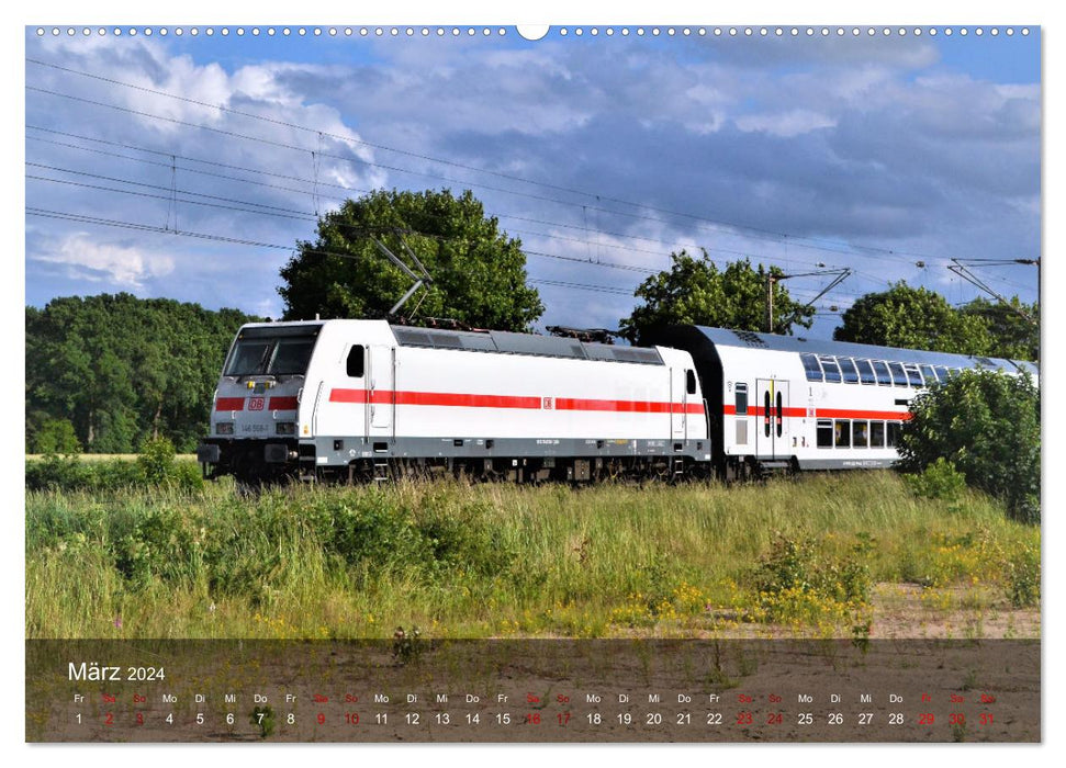 Electric locomotives - train impressions (CALVENDO Premium wall calendar 2024) 