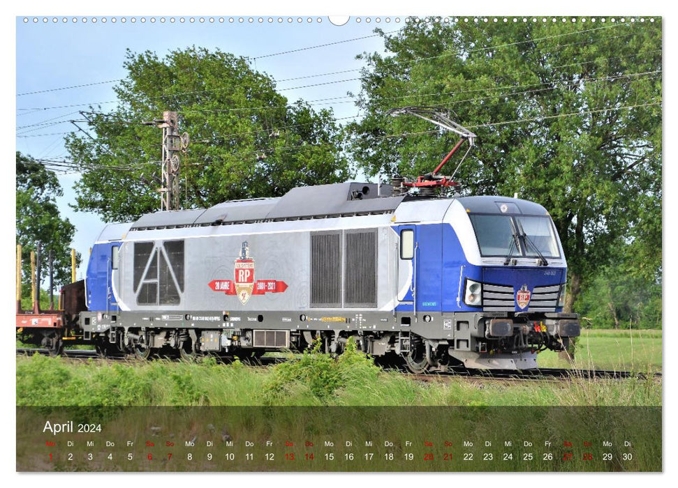 Electric locomotives - train impressions (CALVENDO Premium wall calendar 2024) 