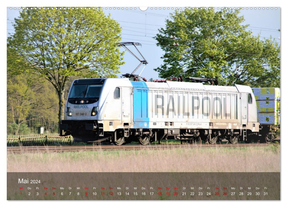 Electric locomotives - train impressions (CALVENDO Premium wall calendar 2024) 