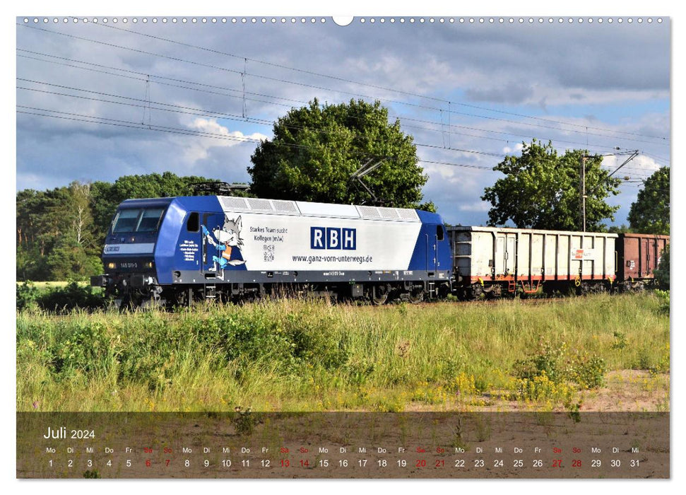 Electric locomotives - train impressions (CALVENDO Premium wall calendar 2024) 