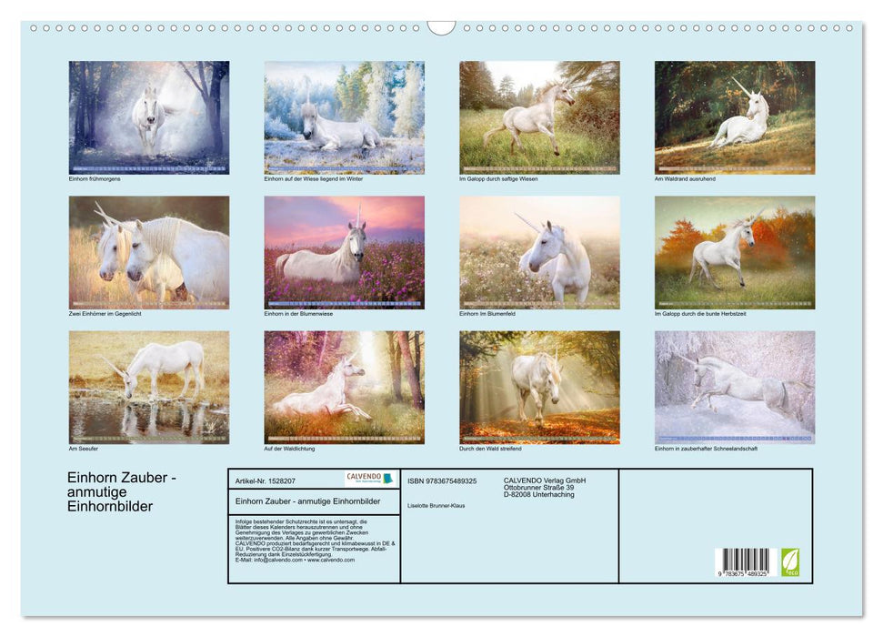 Unicorn magic - graceful unicorn pictures (CALVENDO wall calendar 2024) 