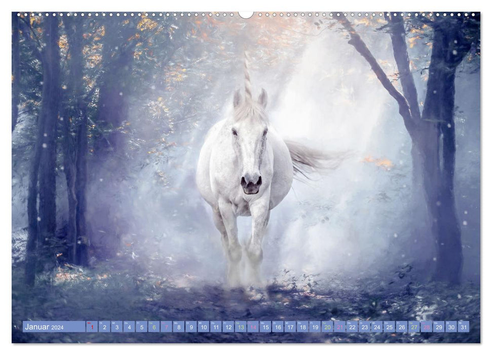 Einhorn Zauber - anmutige Einhornbilder (CALVENDO Wandkalender 2024)