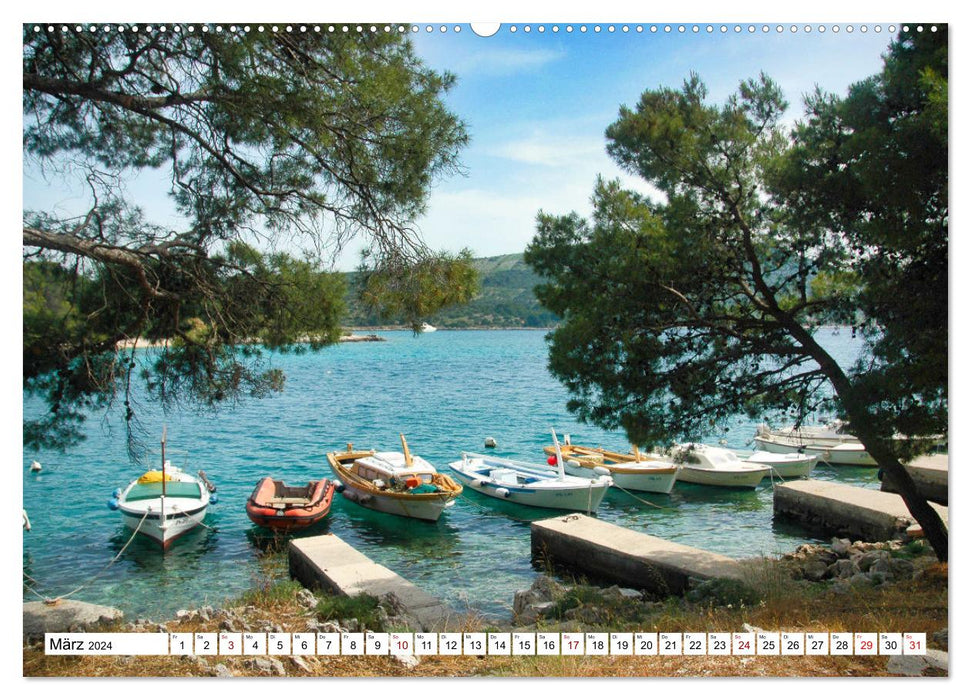 Paradis de la voile Croatie (Calendrier mural CALVENDO Premium 2024)