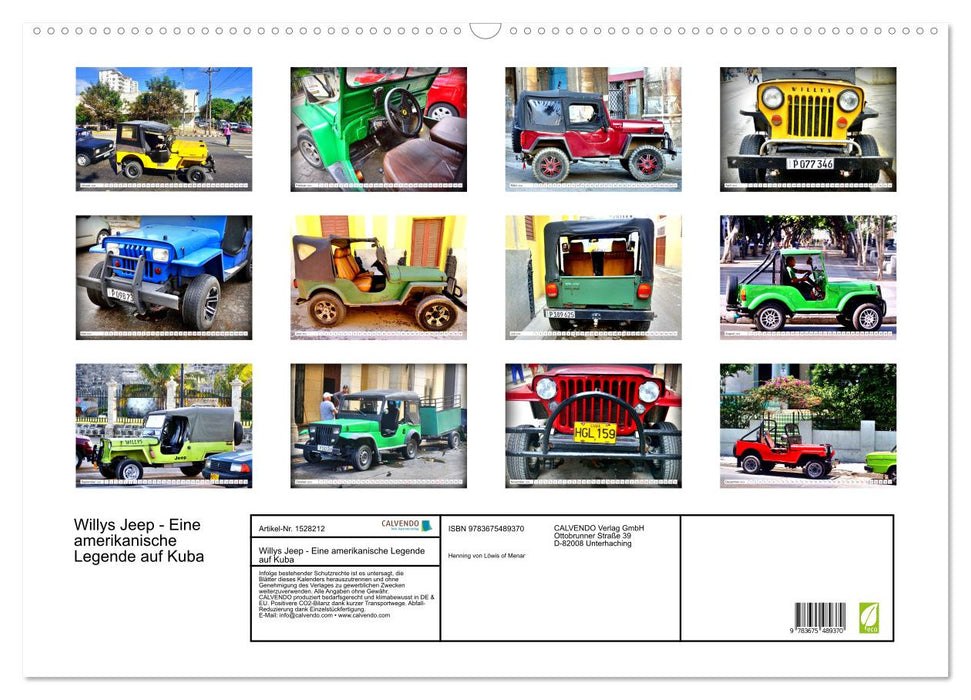 Willys Jeep - An American legend in Cuba (CALVENDO wall calendar 2024) 