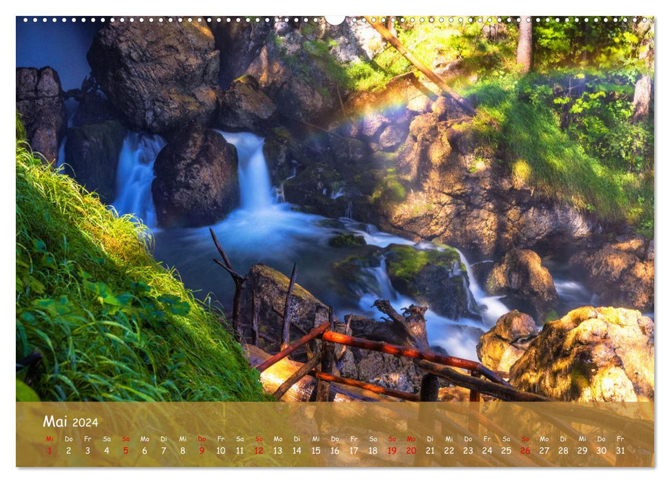 Faszinierende Naturschauspiele - imposante Klamm und Wasserfall Fotografie (CALVENDO Wandkalender 2024)