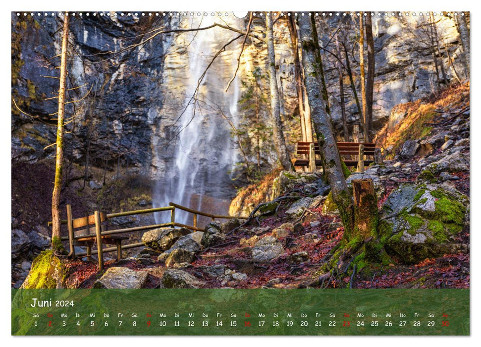 Faszinierende Naturschauspiele - imposante Klamm und Wasserfall Fotografie (CALVENDO Wandkalender 2024)
