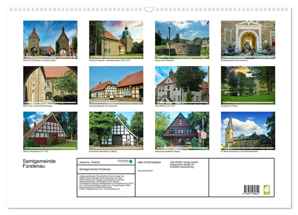 Communauté commune Fürstenau (calendrier mural CALVENDO 2024) 