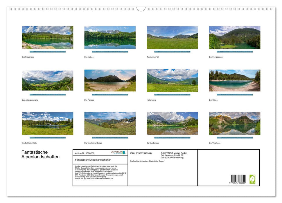 Fantastische Alpenlandschaften (CALVENDO Wandkalender 2024)